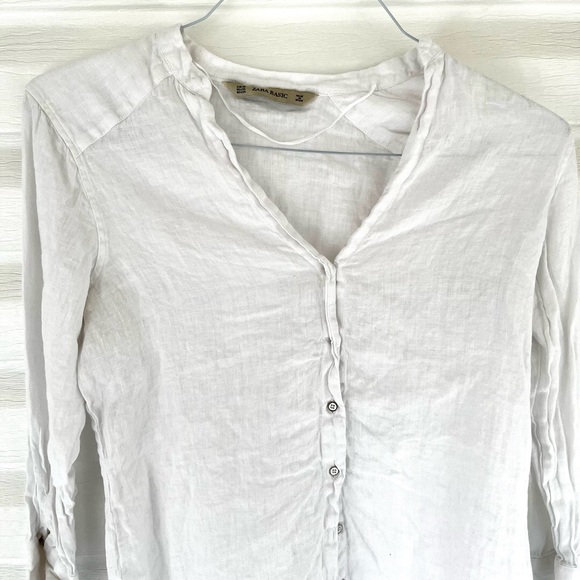 Zara - White Linen Shirt - Picture 4 of 5